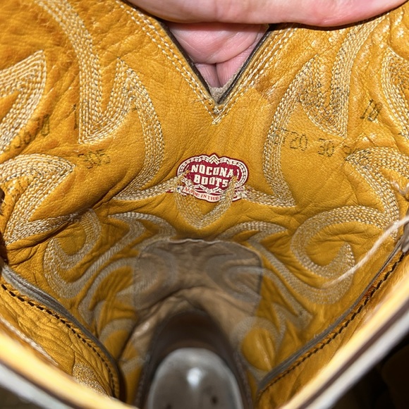 Nocona Boots Cowboy men size 10 EE cream khaki and brown - Picture 7 of 17